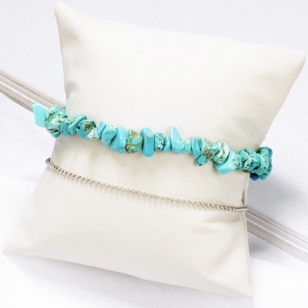 Turquoise Two Piece Anklet Set - Picture 5 of 7